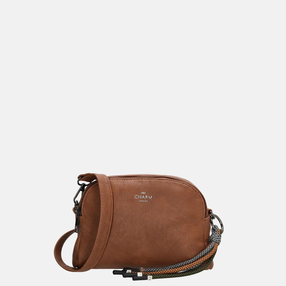 Charm London Tottingham crossbody tas bruin bij Duifhuizen